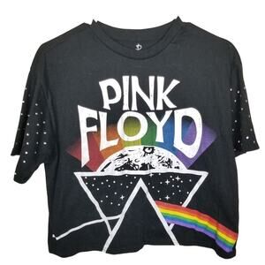Pink Floyd Womens Crop Band Tee Size M Concert Graphic T-Shirt Music Festival